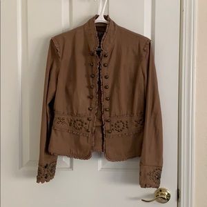 Brown jacket with embellishments
